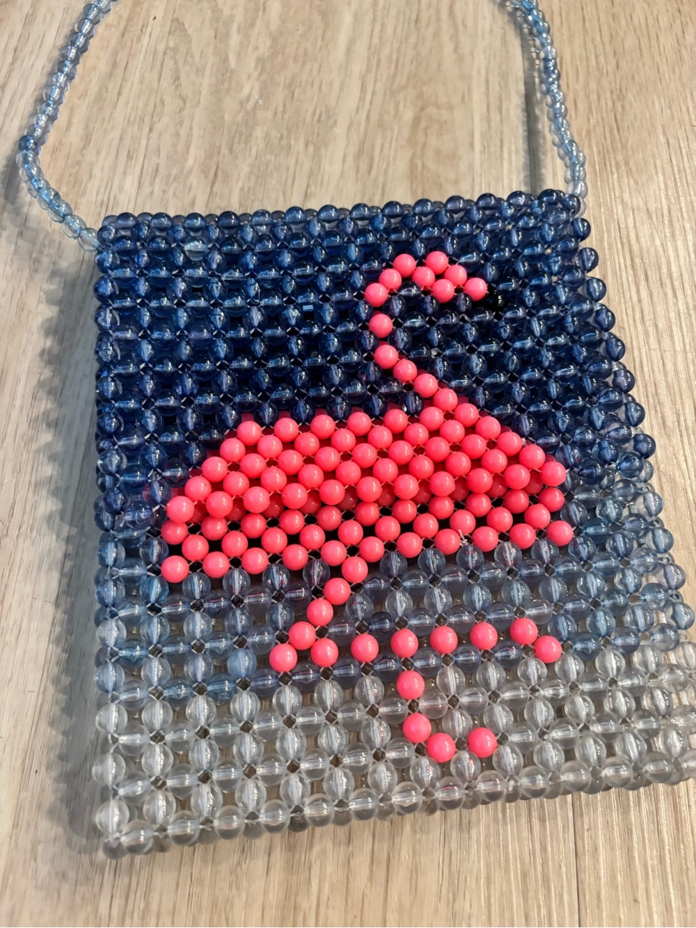 J. Crew Crewcuts Girls Beaded Flamingo Purse Bag Blue Pink $68